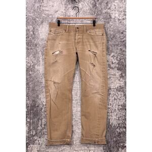 Naked & Famous Denim Tan Distressed Chinos